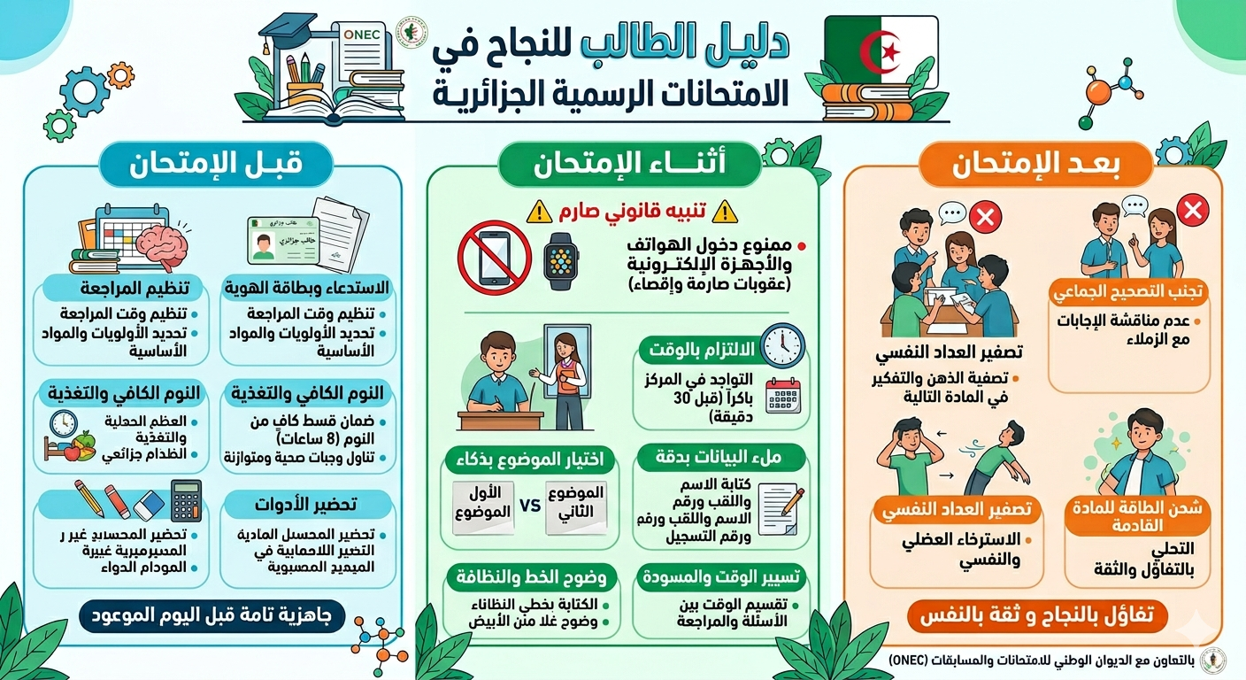 دليل الطالب للنجاح في الإمتحانات الرسمية - BEM-BAC